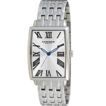 Akribos Xxiv Men's Stainless Steel Rectangle Quartz Bracelet Watch