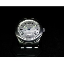 Android Men's Spiral Automatic Stainless Steel Bracelet Watch Silvertone Dial