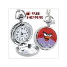 Angry Birds Style #3 Quartz Pocket Watch with Neck Chain