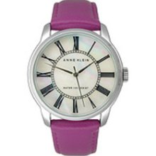 Anne Klein Leather Collection Mother-of-Pearl Dial Women's Watch