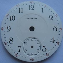 Antique 18s Waltham Double Sunk Enamel/porcelain Pocket Watch Dial 44.8mm Dia.