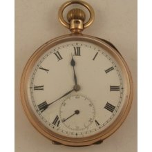 Antique 9kt 375 Pocket Watch Made In England 17j Jewels Hallmarks Engraved