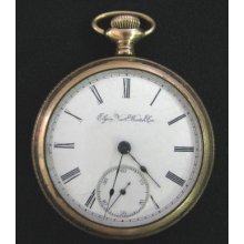 Antique Pocket Watch Elgin Natl Watch Co Gold Plated Working See X