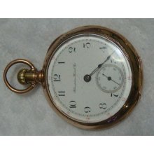 Antique Pocket Watch Hampden Watch Co.- Works - Hand Wind- 10k Dgp Case Dueber