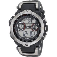 Armitron Men's 408231RDGY Silver-Tone and Black Chronograph Digital Sport Watch