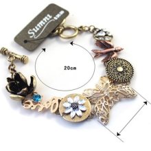 Arrival Vintage Flower Bird Heart Butterfly Charm Bracelet Tag $26.99 X163