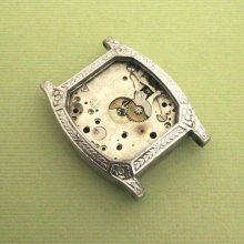 art deco watch case movement steampunk supplies vintage watch case parts P154D