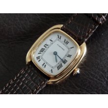 Authentic Vintage 18k Solid Gold Women's Cartier Ellipse Oval Mechanical Watch