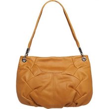 B. Makowsky Glove Leather Snap Top Shoulder Bag - Nutmeg - One Size