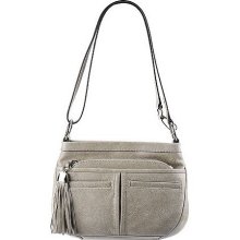 B. Makowsky Vintage Leather Convertible Crossbody Bag - Taupe - One Size