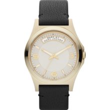 Baby Dave Gold Tone Black Leather Watch