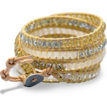 Baginc Melrose Glam Woodstock 5 Wrap Bracelet On Tan Leather