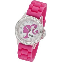 Barbie Ladies White Dial with Pink Strap Watch