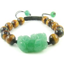 BB0261N Aventurine Chinese Fortune Pi Yao Pi Xiu Amulet Gemstone Natural Healing Crystal Chinese Knot Shamballa Strand Bracelet