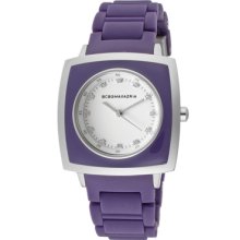 BCBG Watches Women's Elite White Crystal White Dial Purple Resin Purpl