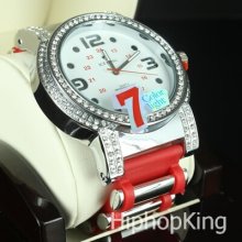 Beautiful Red Teens Ladies Boys Style Hip Hop Watch Stainless Steel Back