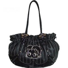 Betty Boop Purse Handbag Drawstring Style Black (BBP2-D)