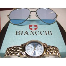 Biancchi Watch & Sunglasses Designer Fashion Jewelry Set 8033-c