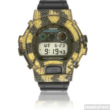 Black and Yellow Tiger Pattern CZ G-Shock DW6900