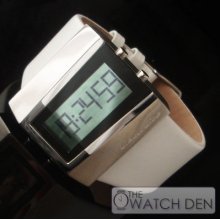 Black Dice - Unisex White Leather Strap Digital Watch - Bd-057-02