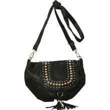 Black L&S ''Studded Curves'' Cross-body Bag