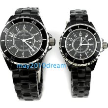 Black Men's Lover's Women's Analog Quartz Date Wrist Watches Lover Couples Gift