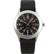 Black Military Style Quartz Watch