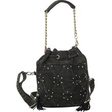 Black Tall ''Denim Bucket'' Crossbody Convertible Bag