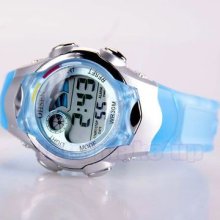 Blue Dial Day Date Ohsen Boys Girls Digital Alarm Waterproof Sport Watch