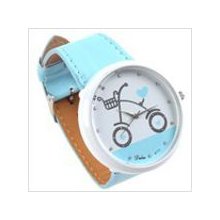 Blue - Quartz Wrist Watch with Rhinestones for Girl