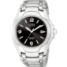 BM606057F -- Citizen Mens Eco-Drive 180 WR100 Titanium Bracelet Watch BM6060-57F BM6060-57F