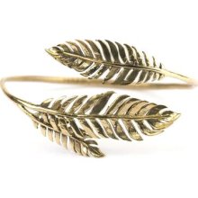 Bracelet Bangle Cuff Of Laurel Leaf Vintage Brass Gold By 81stgeneration