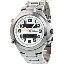 Breda Cooper Chronograph Analog-digital Silver-tone Mens Watch 7218-silver