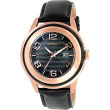 Breil 'Orchestra' Leather Strap Watch Black