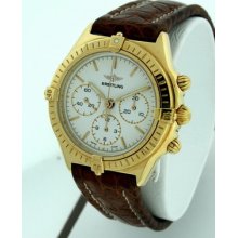 Breitling Callisto 18k Yellow Gold Chronograph Rare Lemania 36mm Gent's Watch