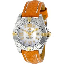 Breitling Cockpit Lady Mother of Pearl Orange Sahara Leather Watch B7135612-A662ORSLT