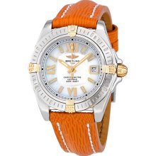 Breitling Lady Cockpit Mother of Pearl Orange Leather Ladies Watch B7135612/A662