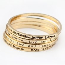 Bronze English Words Alloy Lady's Fashion Bracelet Set(5 pieces)