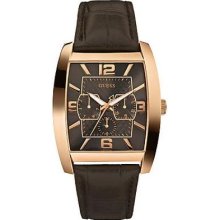 Brown Rectangular Men's Watch From Guess Mod W10600g1