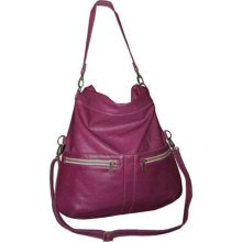 Brynn Capella Lauren Crossbody Fold Over Bag Calypso Orchid - Brynn Capella Leather Handbags