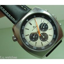 Bucherer 43 Mm Chronograph Manual Ref. 9653 Cal. Lemania 1873 Steel Watch