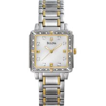 Bulova 98r112 Diamond Accented Two Tone Ladies Watch Highbridge Collection