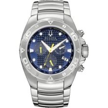 Bulova Accutron 63b144 Corvara Blue Dial Chronograph Mens Swiss Watch