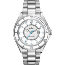 Bulova Ladies Precisionist Stainless Steel Case and Bracelet Silver Dial Date Display 96M123