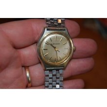 Bulova N6 Gold Tone Manual Wind Mens Wristwatch Watch 1970's