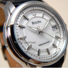 Bulova Women Precisionist Leather Date Mop 96m120