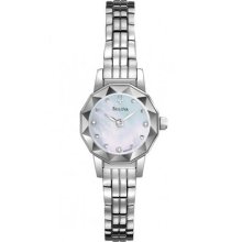 Bulova Women's Stainless Steel Mother Of Pearl Dial Watch 96p129