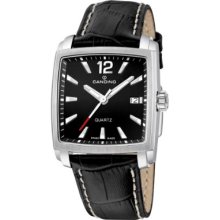 Candino Men's Quartz Watch With Black Dial Analogue Display And Black Leather Strap C4372/2