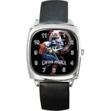 Captain America Unisex Silver-Tone Square Metal Watch 03