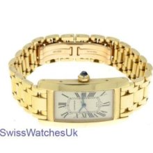 Cartier 18k Yellow Gold Tank Americain Watch Shipped From London,uk, Contact Us